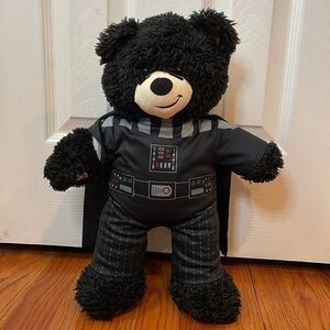 Build A Bear Black Teddy Bear Star Wars Darth Vader Cape Football Feet Plush 16”